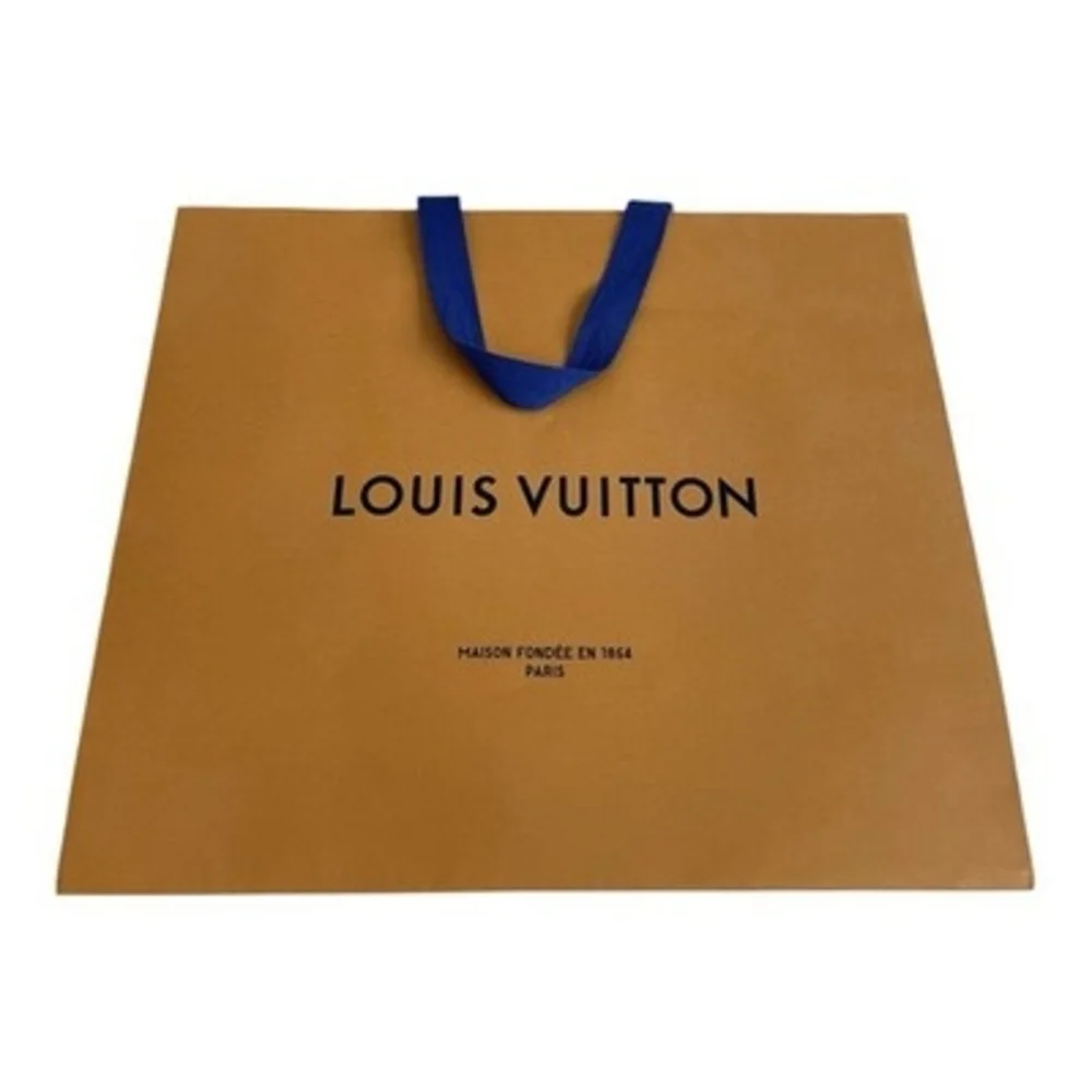 LOUIS VUITTON Authentic Large Gift Shopping Bag Orange Blue 15.75